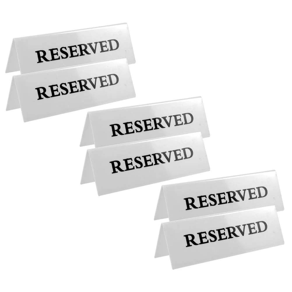 Table Signs Acrylic Reserved Reservation Inverted Triangle Hotel Restaurant Setting Reminder Tent for Chairs