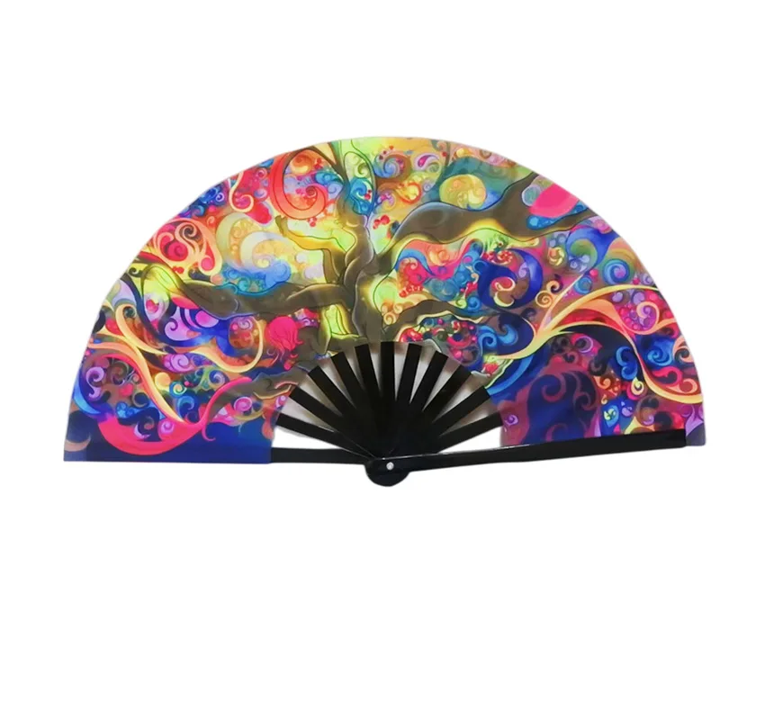Bamboo Rib Folding Fan Portable Openable For Gathering Stage Decor Prop