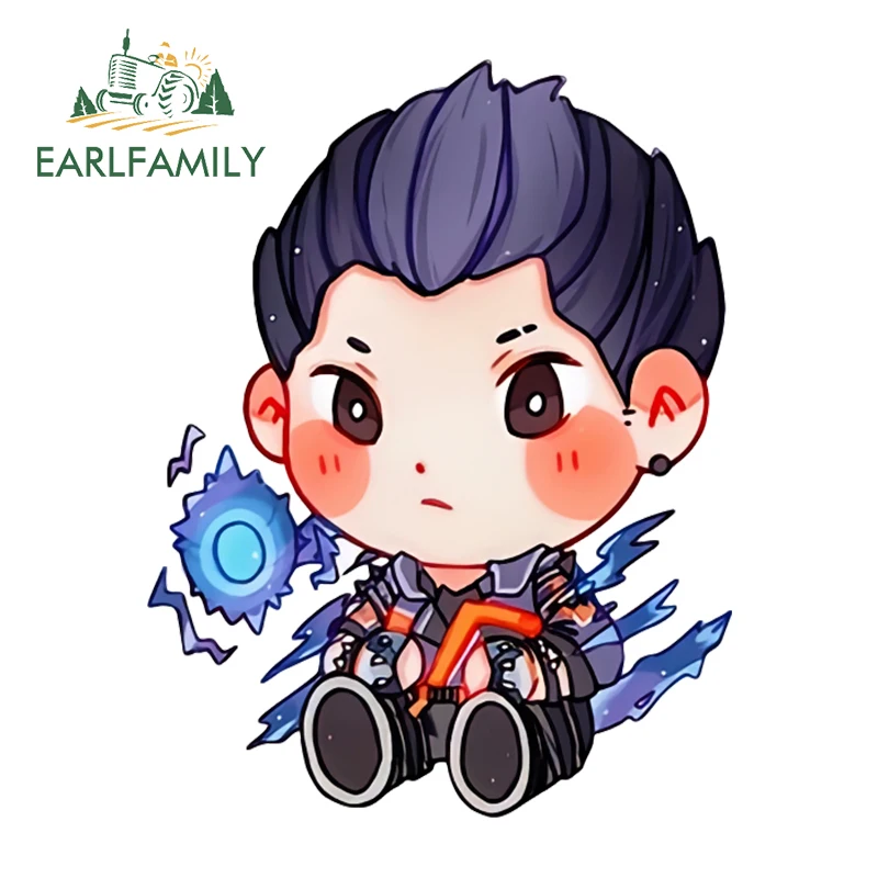 EARLFAMILY 13cm x 10cm Gamer Fanart Car Stickers Chibi JDM Kawaii Cool Boy Waterproof Accessories Funny Graffiti Cyber Decal