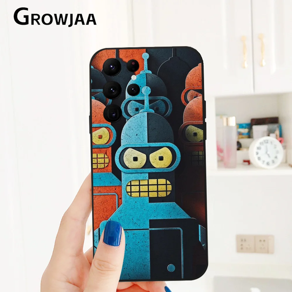 F-Futurama Cartoon Phone Case for Samsung Galaxy S24 Ultra S22 S23 Ultra S21 S20 5G Protective Silicone TPU Anti Drop Funda