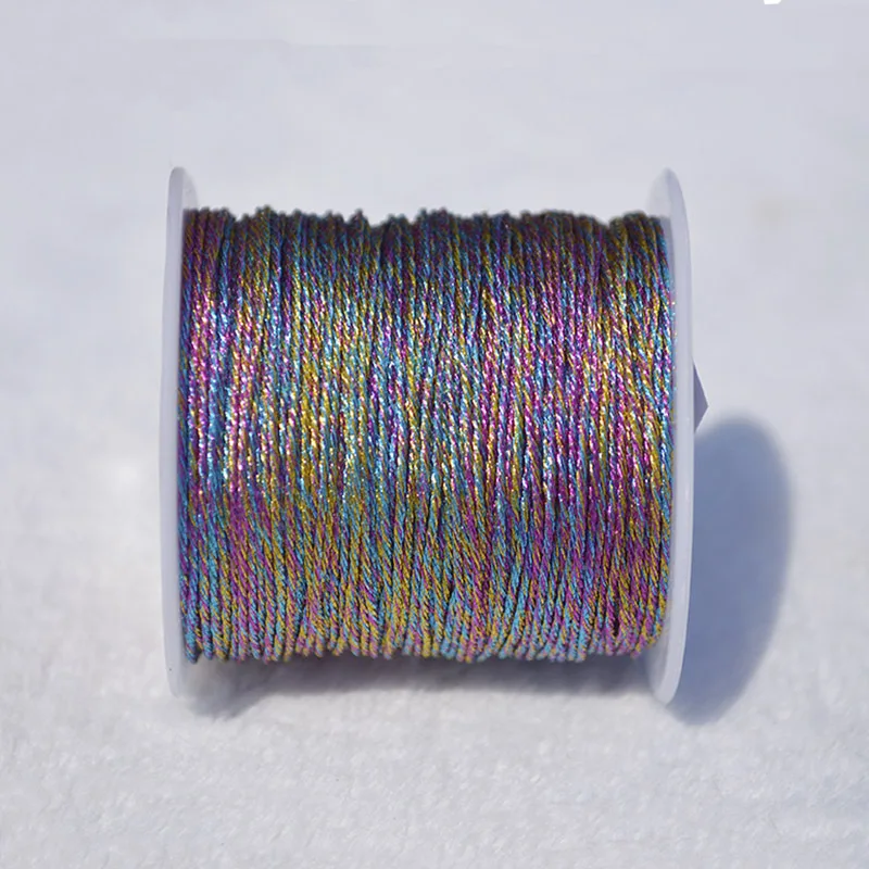 3/6/9/12 Stränge 0,2-0,8mm Golden/Silber Makramee Schnur Seil Armband Halskette Geflochtene Schnur für DIY Quasten Schmuck Machen
