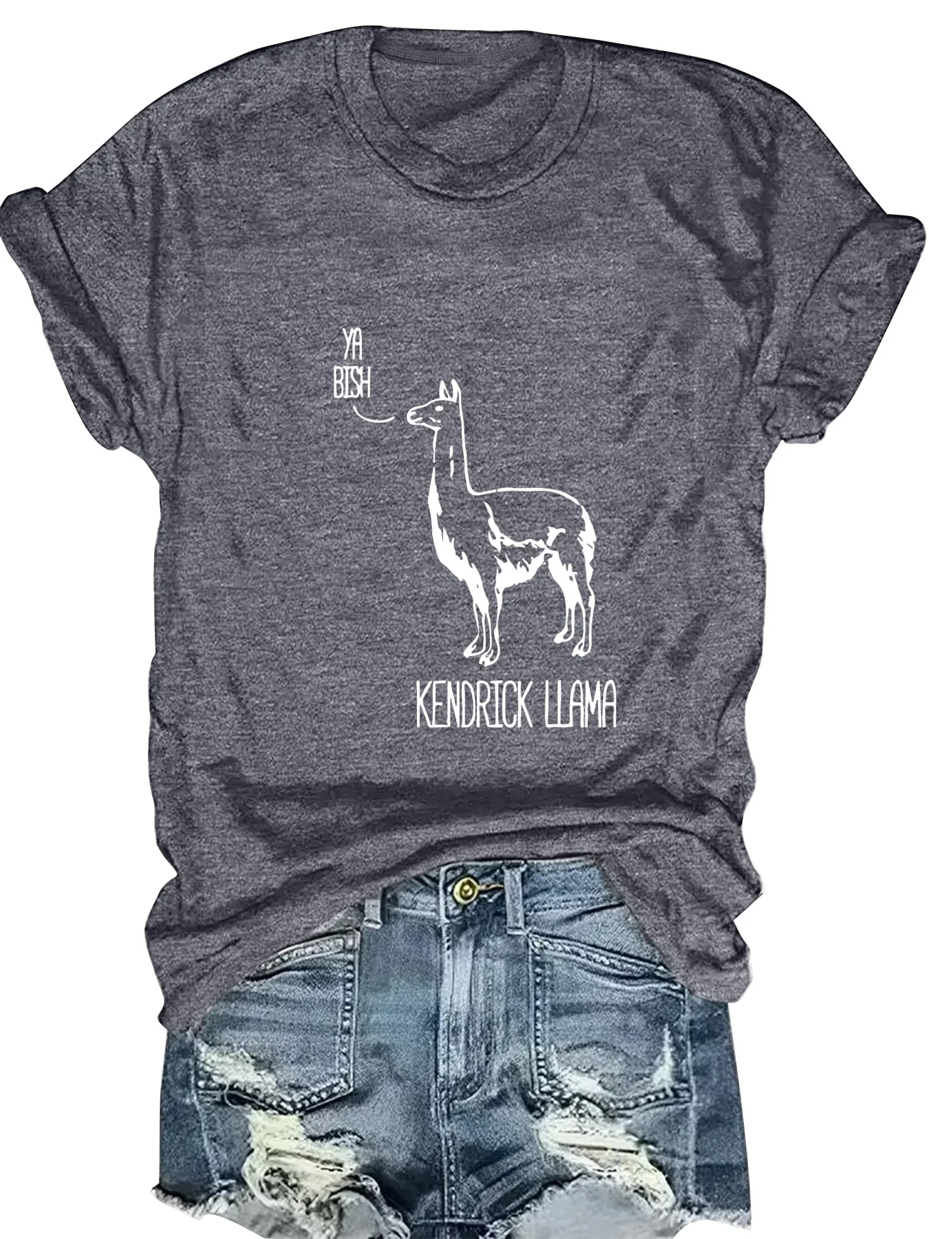 

Fashionable Ladies round Neck Short Sleeve T-Shirt with Letter Pattern Print Casual Comfortable Women's Top