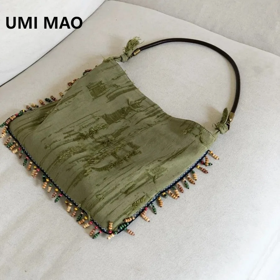

UMI MAO New Chinese Style Underarm Bag Niche Versatile Tote Bag Women Small Square Bag Literary Cloth Bag Shoulder Bag Y2K