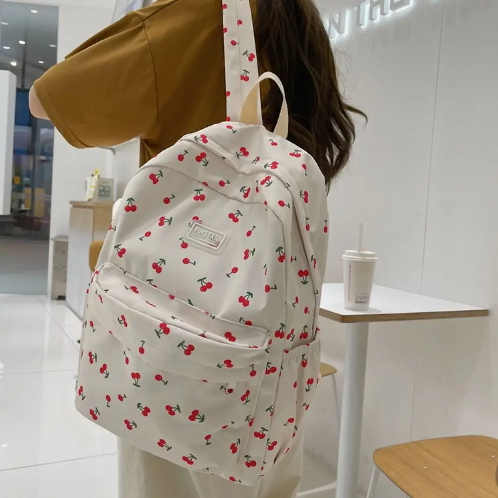 

Nylon Fresh Girl Student Backpack Large Capacity Anti-theft Student School Bags Korean Style Mochila Small Flower Schoolbag