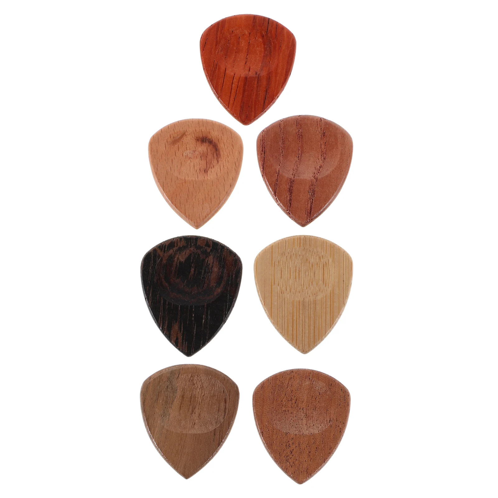 

7pcs Set Walnut Sapele Rosewood Beech Bamboo Acoustic Guitar Shape Pick Wooden Guitar Wood Musical Supplies