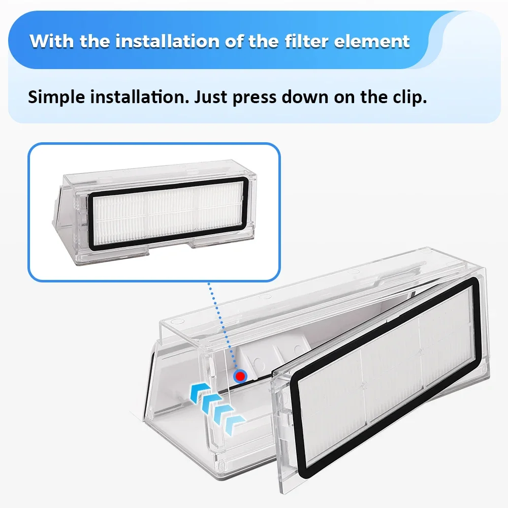 صندوق الغبار بن الملحقات ل Xiaomi Roborock S5 S50 S51 S52 S55 S6 T6 جهاز آلي لتنظيف الأتربة أجزاء صندوق صندوق الغبار مجموعات مرشح HEPA