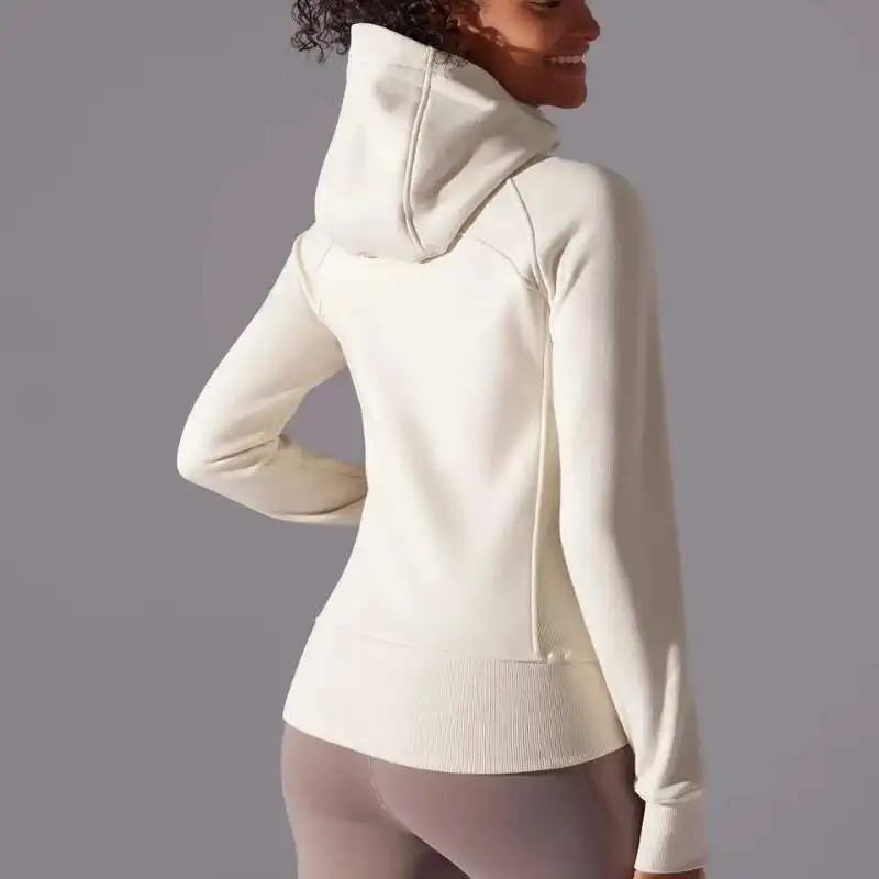 

Outdoor Leisure Active Wear Shirt Training Running Fiess Yoga Top Women Gym Sweater Thickened Hooded Sports Jacket