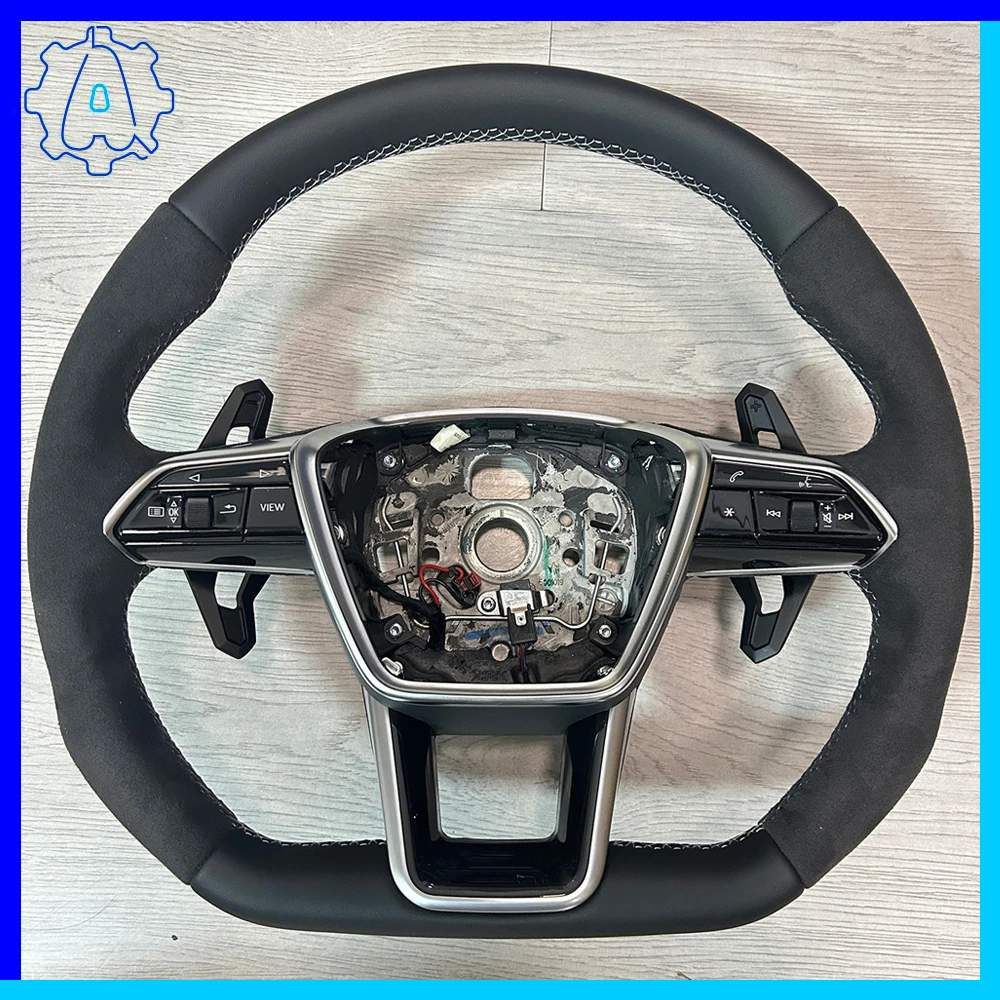 

Heated steering wheel for AUDI A6 C8 Alcantara material multifunctional flat bottomed sports steering wheel, Car Accessories