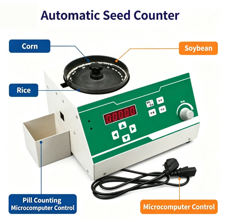 Microcomputer Automatic Seed Counter, Particle Counting Instrument for Corn, Soybean, Rice, Pill, Granule Counting Machine