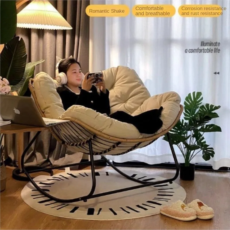 Human Bird Nest Rattan Weaving Rocking Chair Leisure Sofa Home Balcony Single Lazy Sofa Rocking Chair Rattan Chair Can Sleep