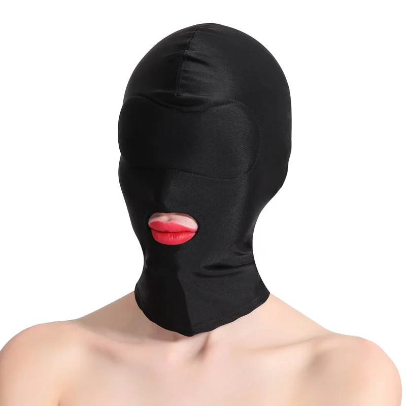 Black Elasticity Balaclava Cap Unisex Fetish Full Face Mask Standard Seamless Bondage Hood for Cosplay Party Hat Tactical Games image 4