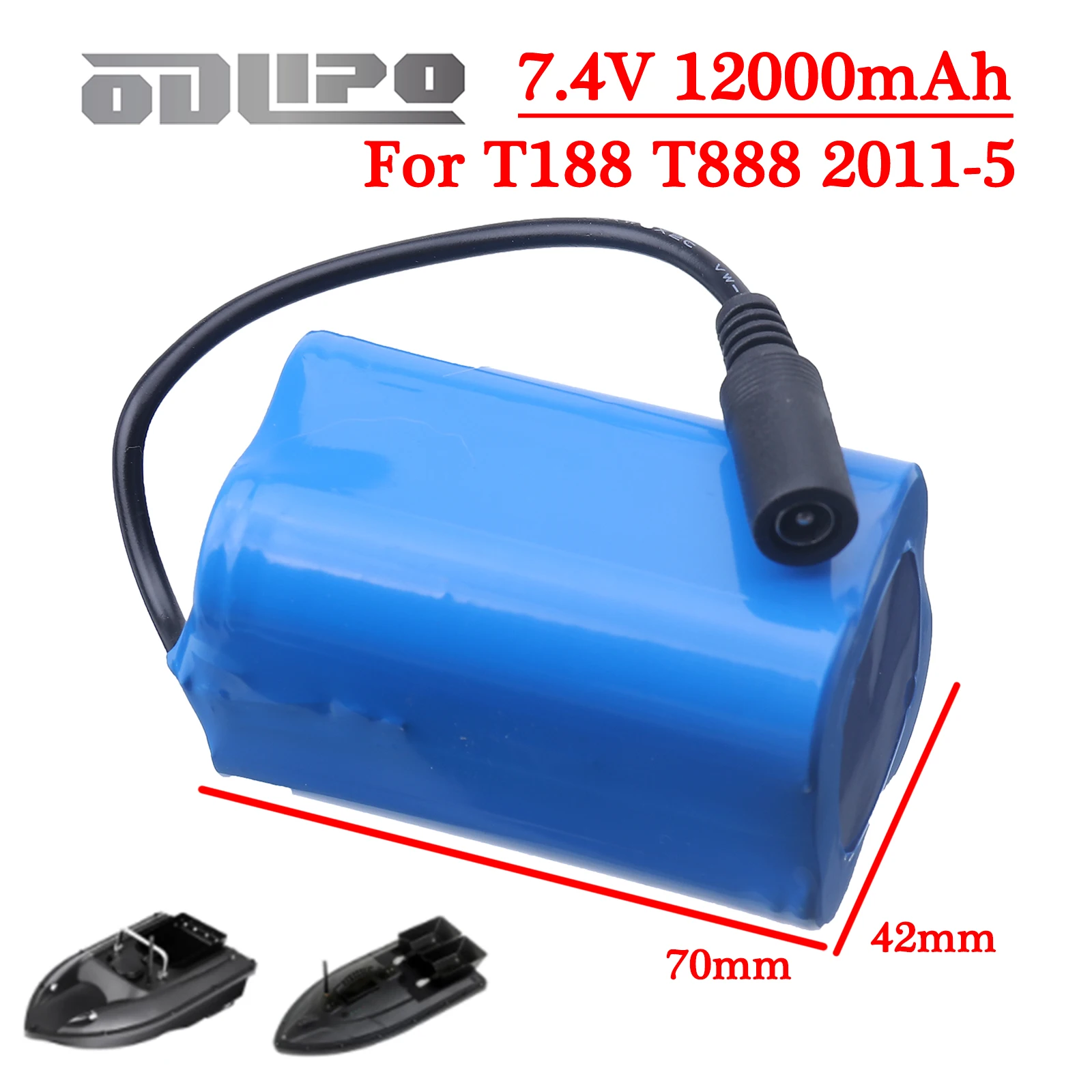 2024 Akumulator 7,4 V 12000 mAh do T188 T888 2011-5 V007 C18 H18 So on Remote Control RC Fishing Bait Boat Parts