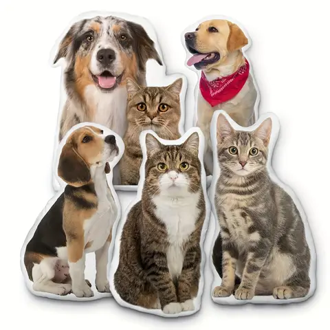 Customized Pet Cat and Dog Pillows, Customized 3D Pet Pillows, Personalized Shaped Pillows, Pet Commemorative Gifts, Lost Pet