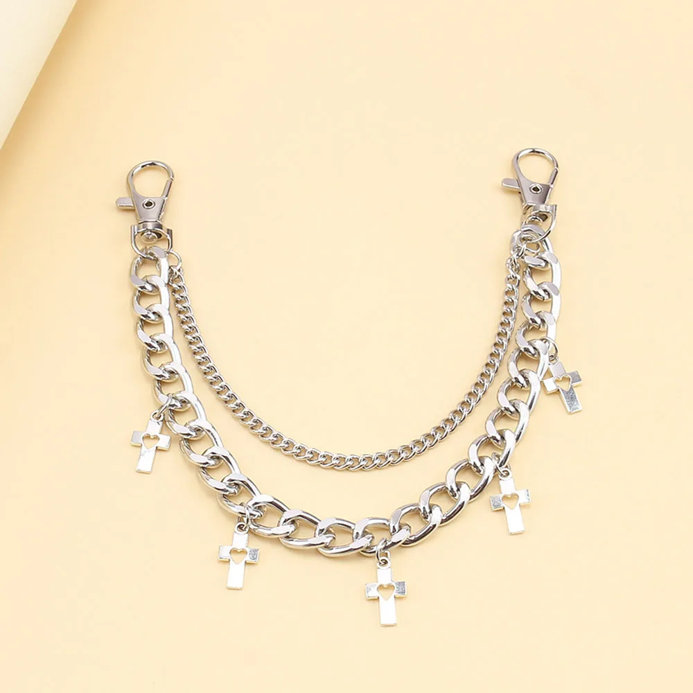 Bag Chain DIY Itabag Decoration Accessories Double Layer Silver Metal Chain Strap For Bags Butterfly Heart Stars Hanger