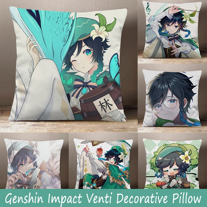 

Genshin Impact Venti Anime Pillow Dakimakura Plush Double-Sided Printed Anime Accessories Core Sofa Cushion Bedding