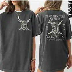 Vintage Pirates Of The Caribbean Dead Men Tell No Tales Shirt Short Sleeve Oversized Bookish Shirt Y2K Unisex Top Streetwear