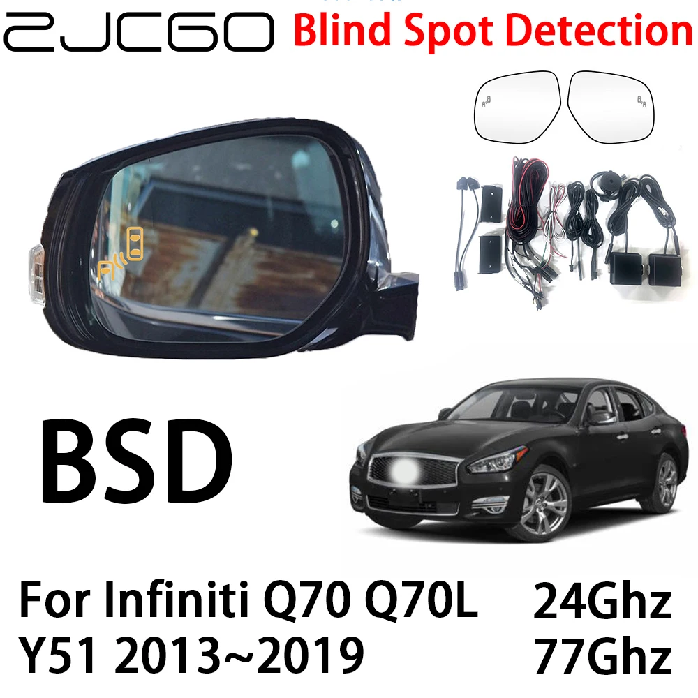 

ZJCGO Car BSD Radar Warning System Blind Spot Detection Safety Driving Alert for Infiniti Q70 Q70L Y51 2013~2019