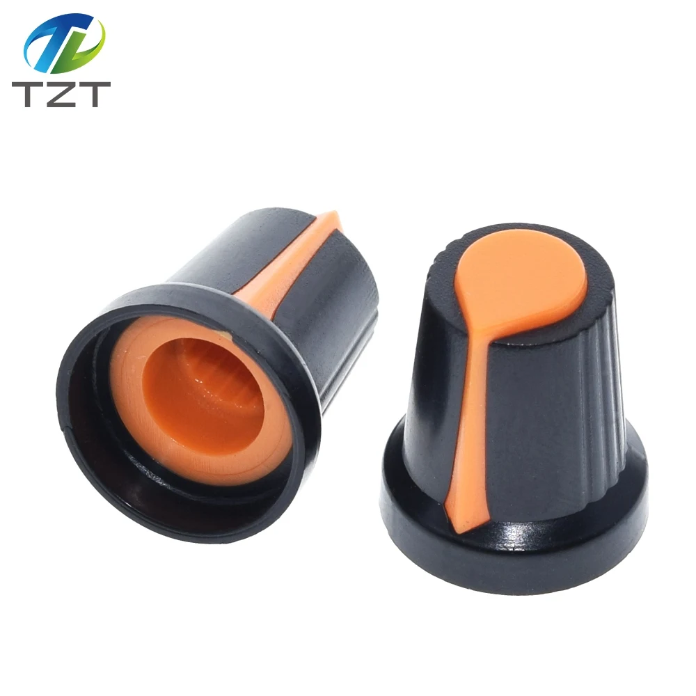 10PCS/lot WH148 potentiometer knob cap(copper core) 15X17mm 6mm Shaft Hole AG2 Yellow Orange Blue White Red image 3