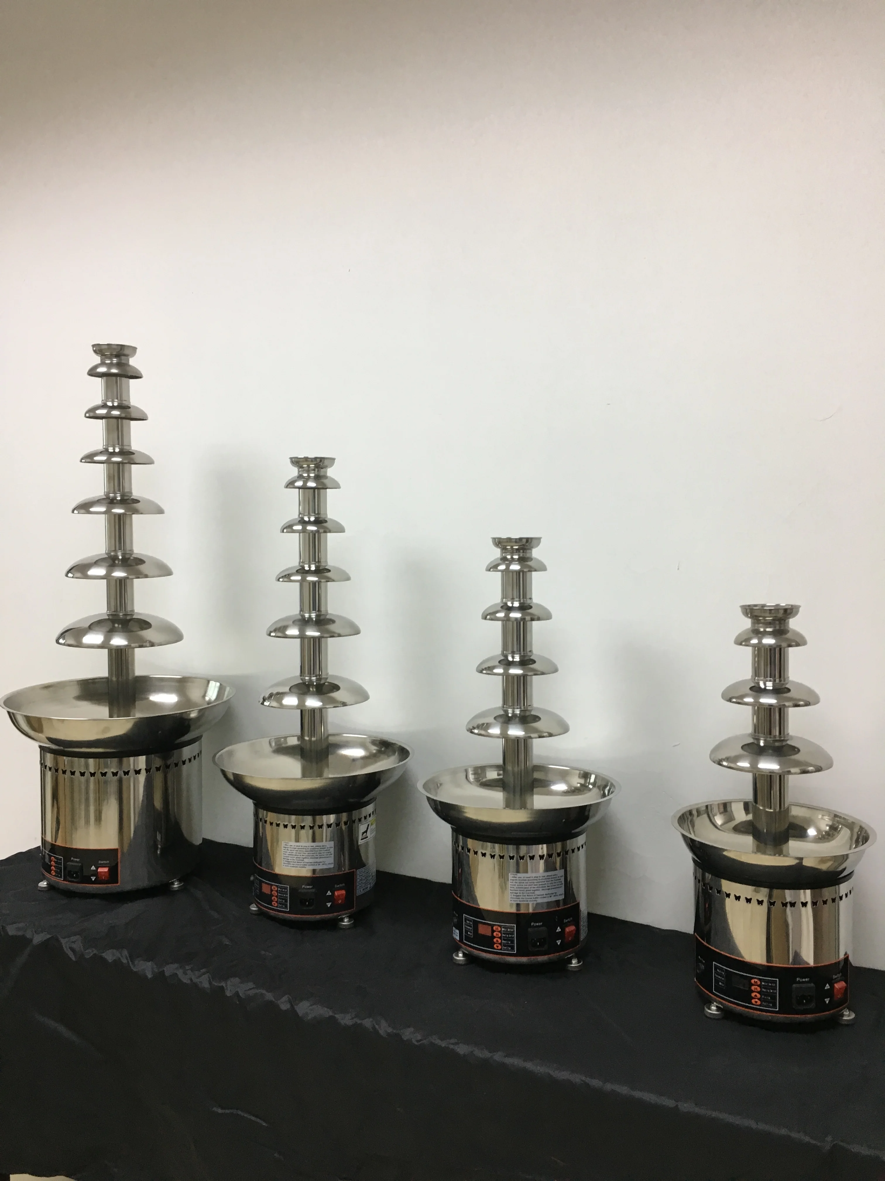 Commercial Electric Tabletop Chocolate Fountain Machine 6-Layer Stainless Steel 86cm Height Hotel Use