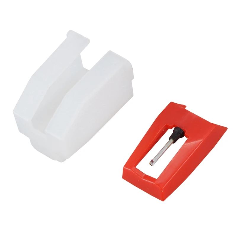 ABMF 2X Turntable Stylus Needle for Phonograph Vinyl LP Record Player Replacement Red