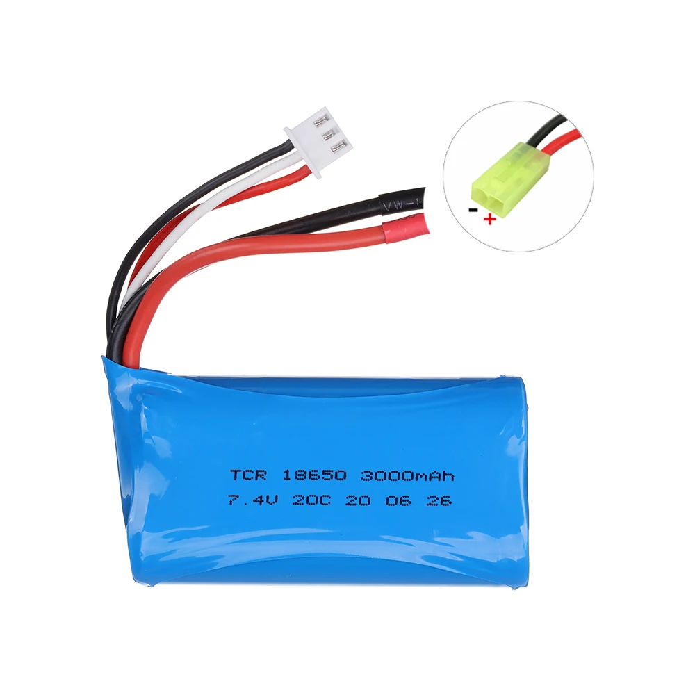 R/C 7.4V 3000mAh 18650 batteria lipo per Syma S033g Q1 H100 H101 H102 H103 rc drone model car toys per wltoys parti della batteria dell'auto