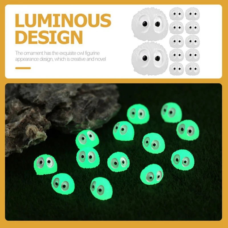 تماثيل حديقة بومة صغيرة ، منمنمات ، ديكور حيوانات ، توهج في الظلام ، حديقة ، دجاج عيد الفصح
