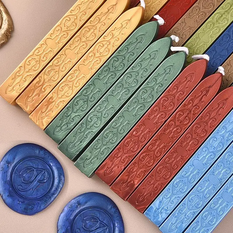 5Pieces Retro Wax Seal Stamp Invitations Envelope Sealing Wax Fire Lacquer Strips Practical Vintage Wax Stick Diy Tools