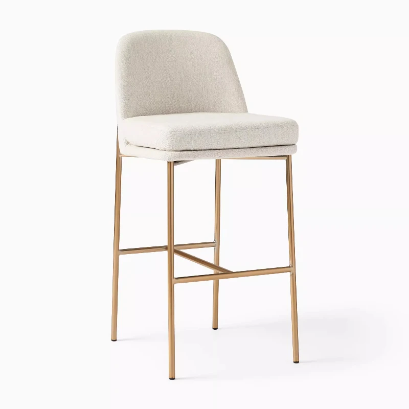 

Nordic backrest leather bar chair light luxury designer high stool coffee chair