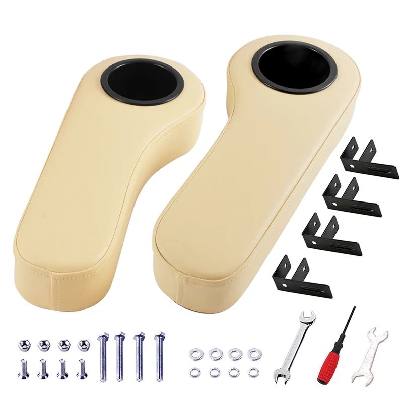 

Armrest With Cup Holder Golf Cart Upgrade Support Frame-For EZGO Club Car -No Drilling Required