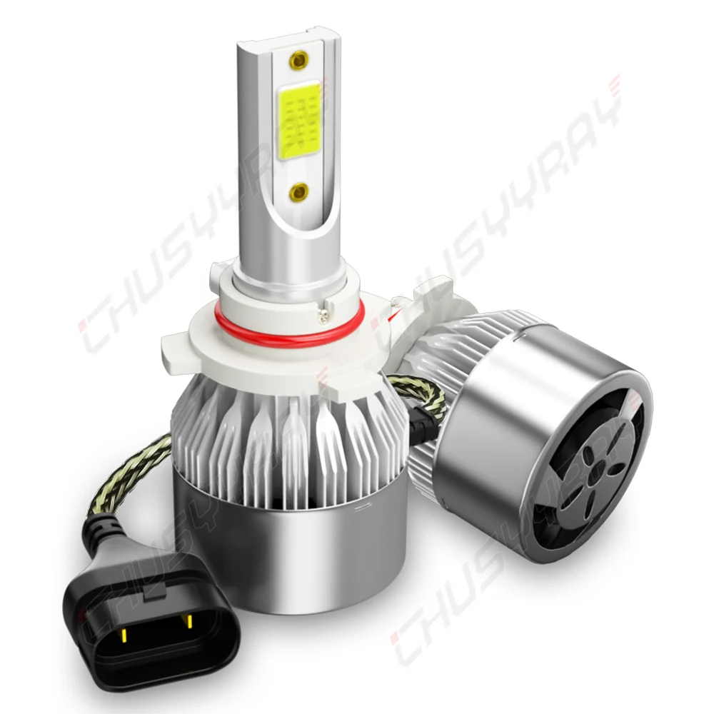 PCVBMLAUT 2PCS Car lights 9005 Super Bright LED Headlights High Low Beam Fog Light Bulb White 6000K Minisize