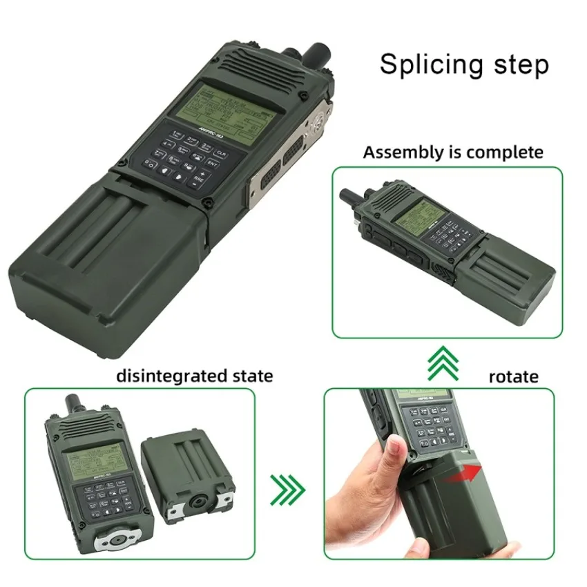 Walkie Talkie táctico militar PRC 163 no funcional modelo para U94 6 pines PTT con enchufe Ken para Walkie Talkie Baofeng UV5R/UV-82