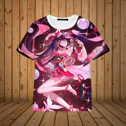 Newest Game Honkai Star Rail Himeko Sparkle Print T-shirts 3D Men's/Women's Casual Short-sleeve Tee Kid Top Oversized Streetwear