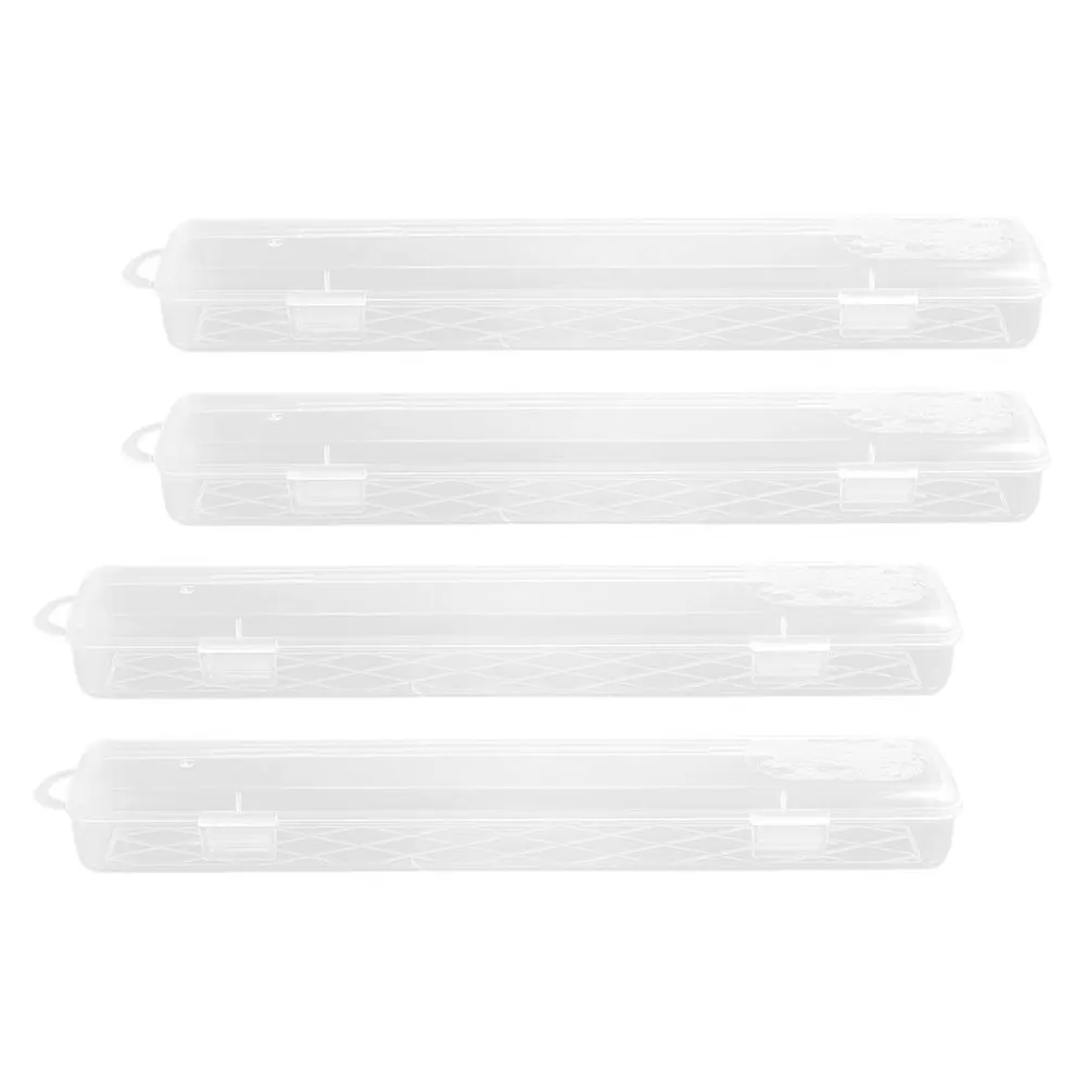 

4 Pcs Paintbrush Storage Box Transparent Pen Case Clear Plastic Gift Boxes Empty Stationery Box For Brushes Pencils Accessories