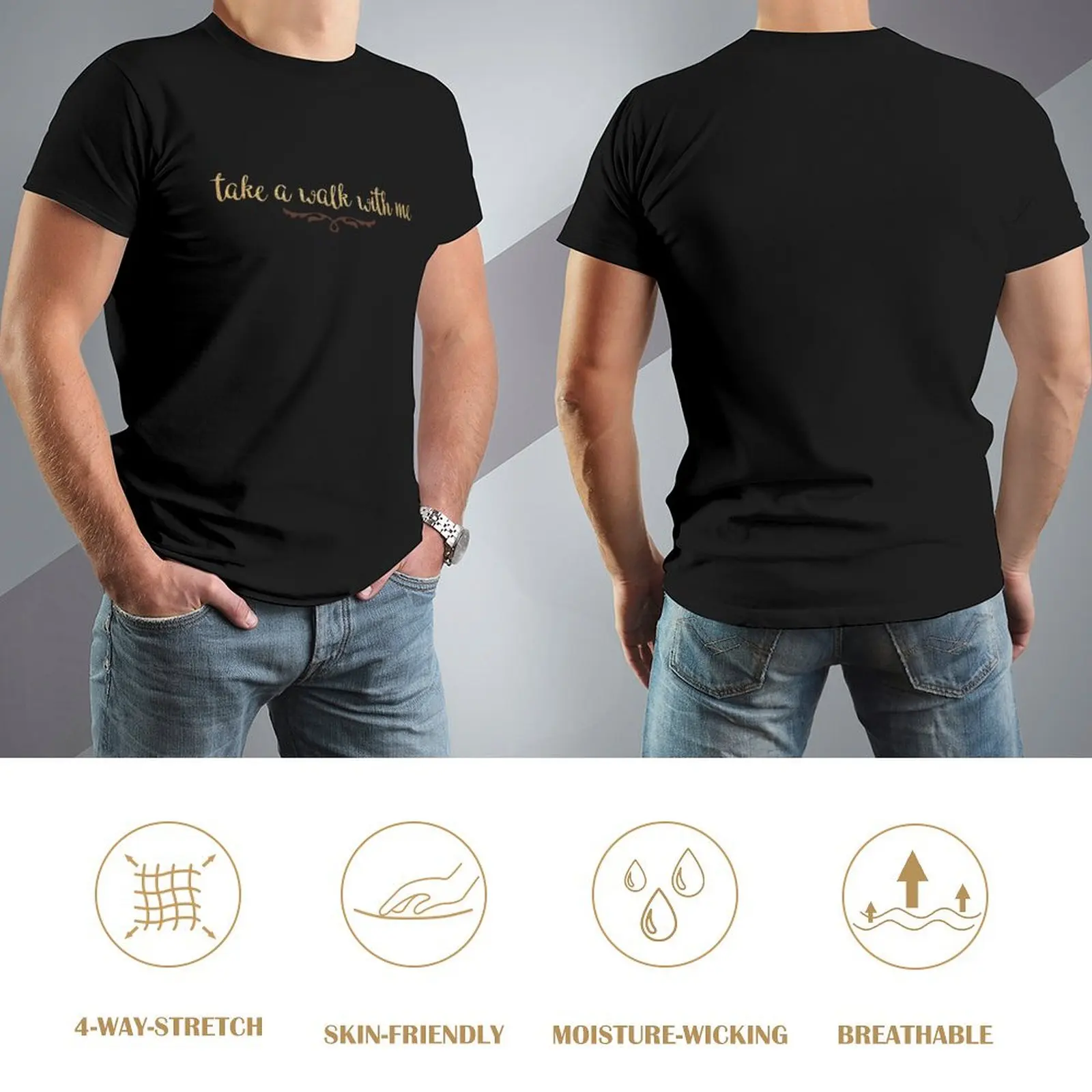 Leve uma caminhada comigo camiseta alfândega roupas estéticas algodão t camisa masculina