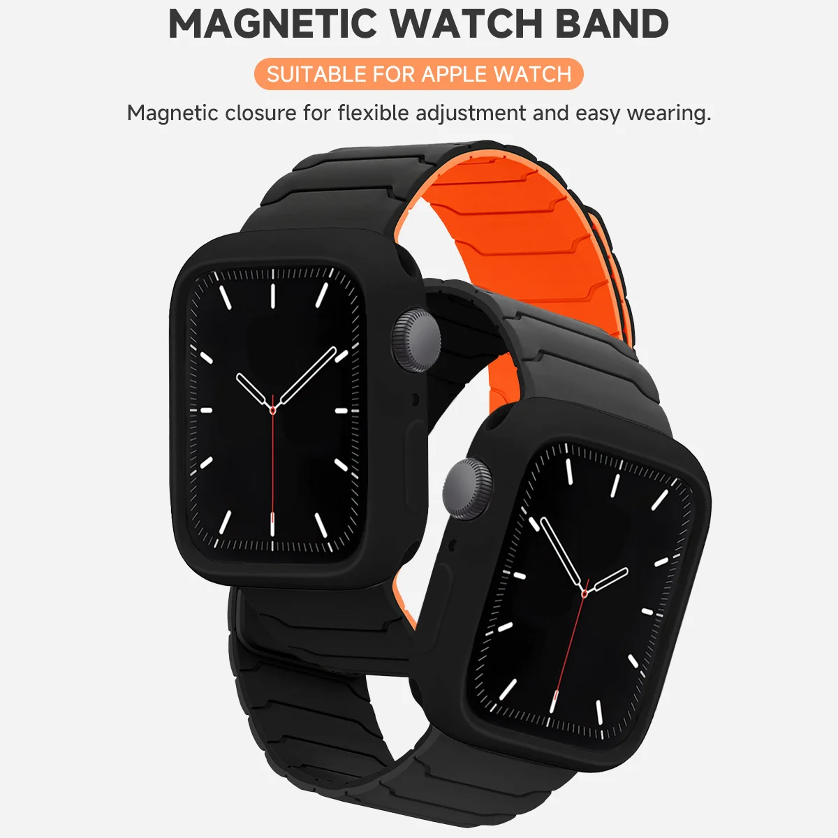 حزام مغناطيسي + حافظة من السيليكون لساعة أبل الترا 2 49 مللي متر 46 مللي متر 45 مللي متر 44 مللي متر 42 مللي متر 41 مللي متر 40 مللي متر غطاء من البولي يوريثان Iwatch 10 9 8 7 6 SE 5 4