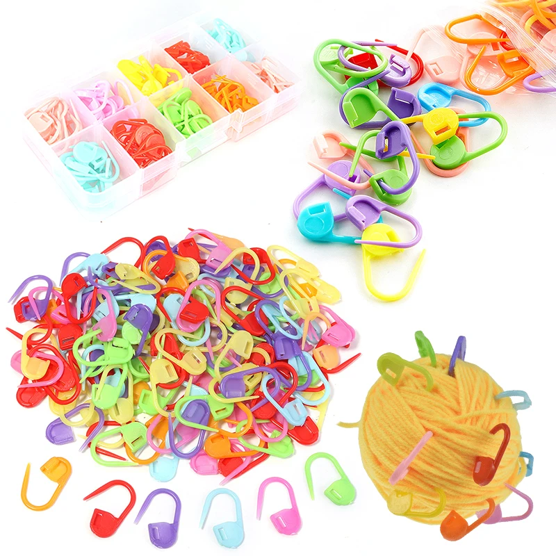 20-100PCS 2.2cm Mixed Color Plastic Small Mark Buckle Crochet Locking Stitch Markers Clips Home DIY Tools Sewing Accessories ZYF