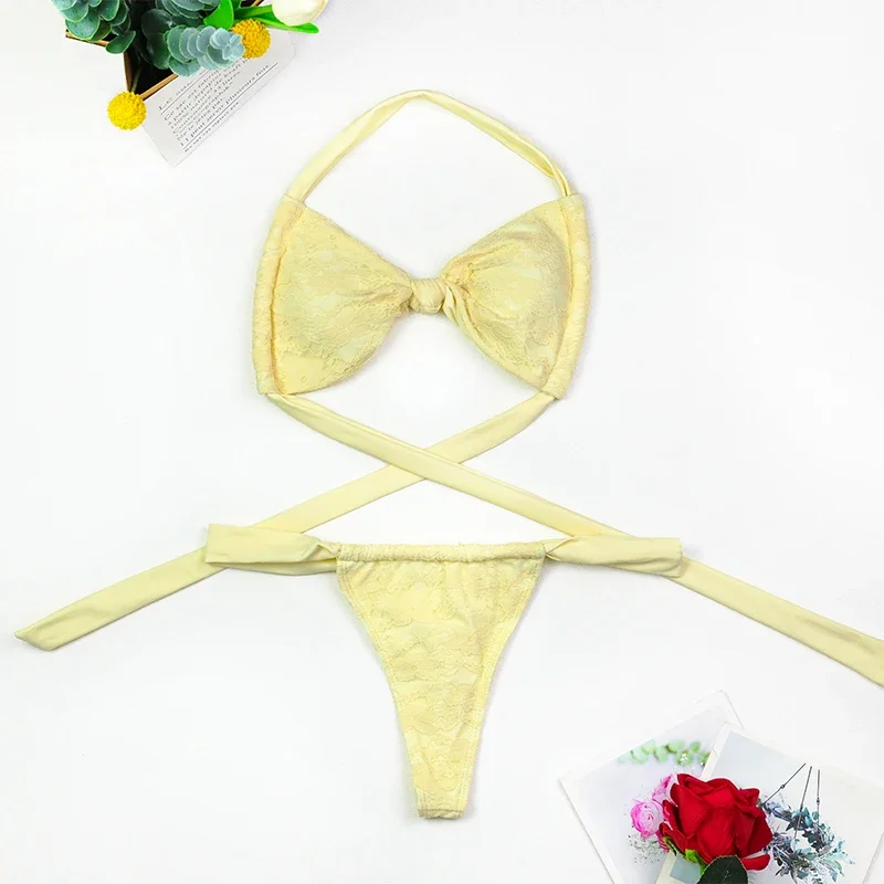 

Women's Lace Mini Skirt Set with Hollow out Cold Shoulder Crop Top And Side Split - Sexy Beach Outfit 4-Piece Holiday Collection