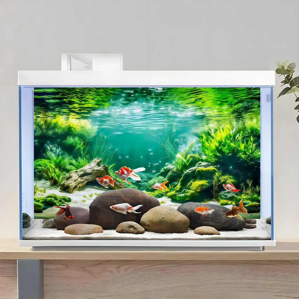 Flussbett-Treibholz, Aquarium-Hintergrundbild, Aquarium-Hintergrundaufkleber, Selbstklebend, Aquarium-Landschaftsgestaltung Dekor – Detail 2