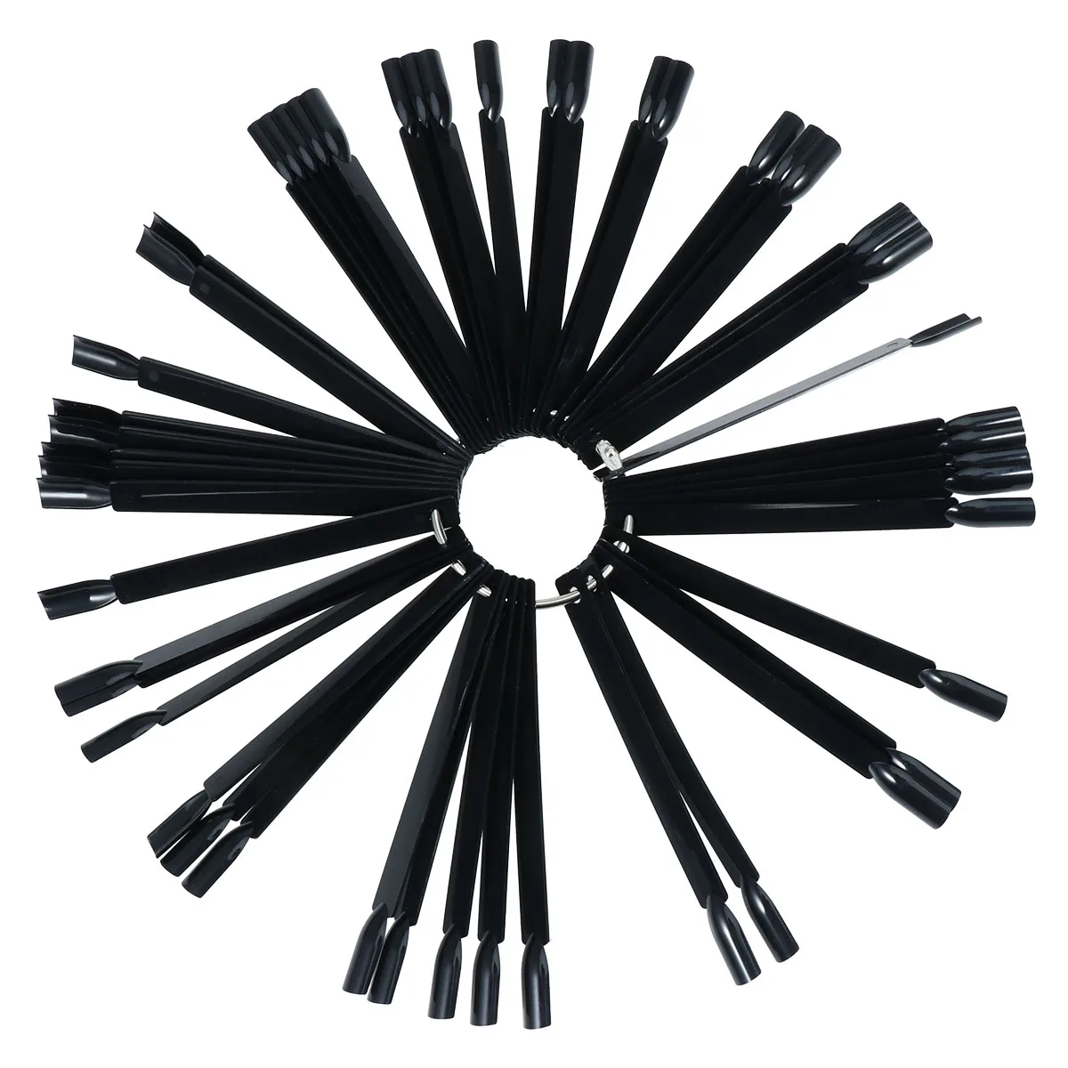 

2Pcs Nail Tips Palette 50 Sheet Fan Shape Smooth Plastic Nail Art Display Practice Sticks for Color Matching and Design Training