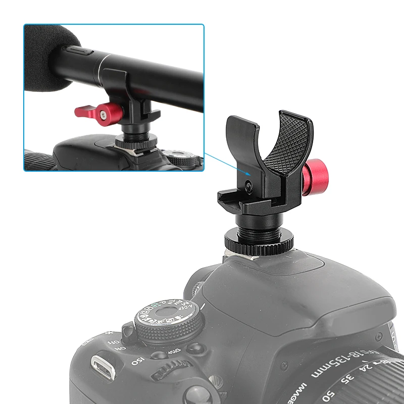 SZRIG Universal Cold Shoe Mount Adapter With Crab Clamp For Shotgun Microphones Holder Stand Bracket