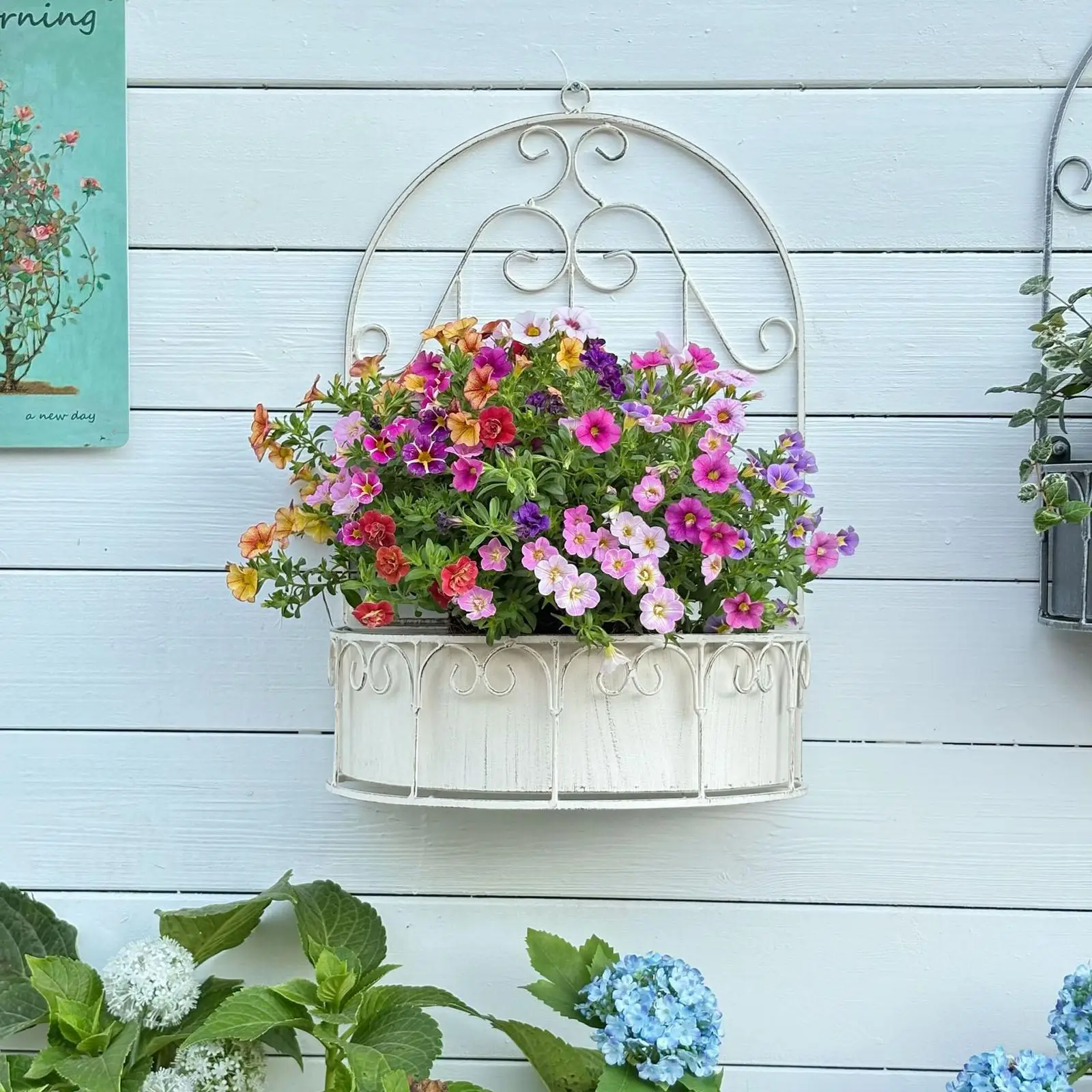 Detachable Wall Mounted Planter Hanging Flower Container Accessory Decorative Easily Install for Farmhouse Versatile 30x45cm