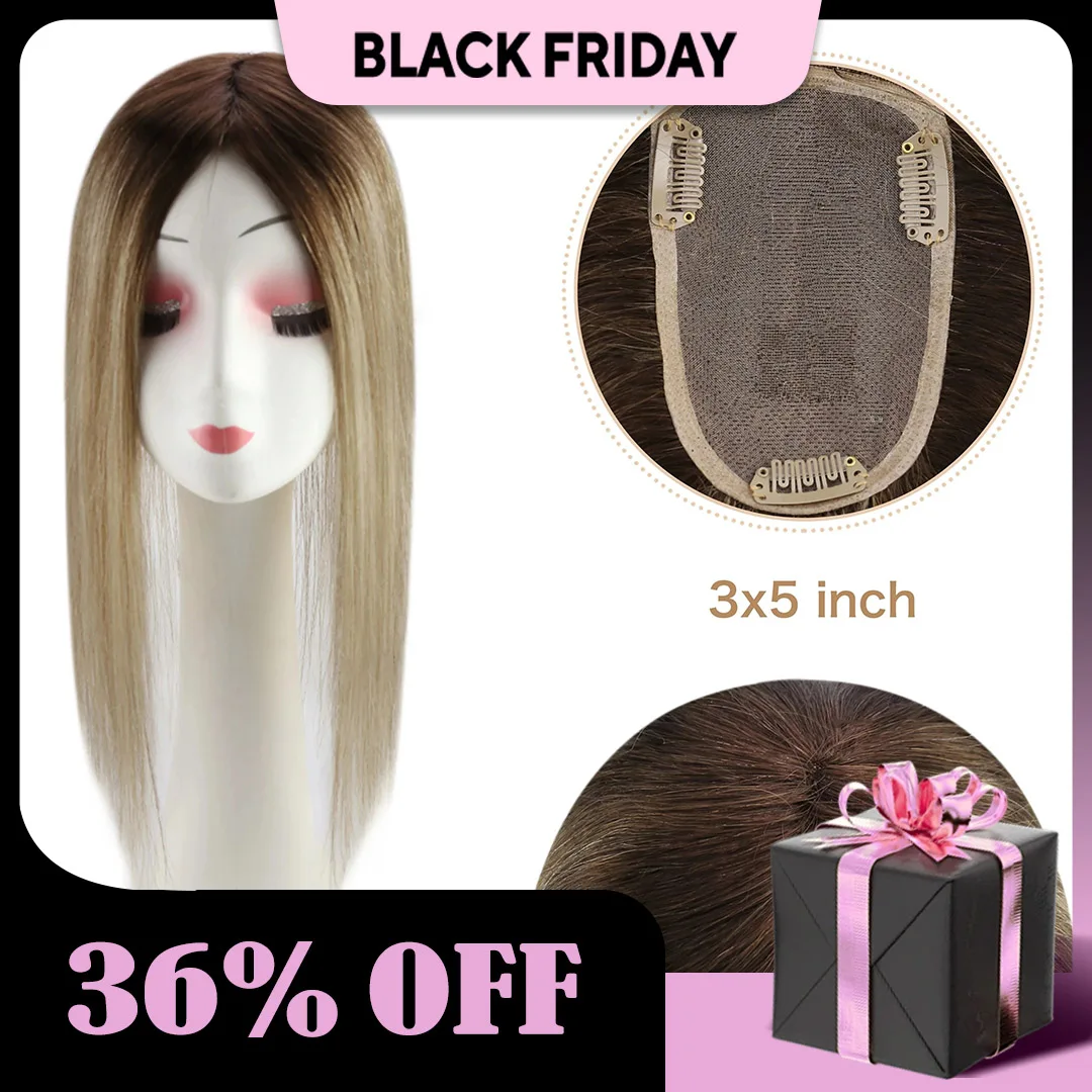 

Солнечные человеческие волосы, полное покрытие головы, моно основа, настоящие человеческие волосы с клипсами, 3*5 дюймов, верхние человеческие волосы