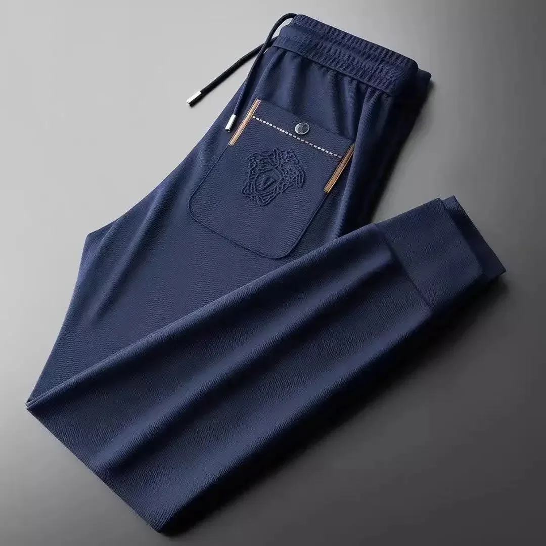 

Men's Cotton Embroidered Alphabet Casual Pants Handsome Versatile Trend Tie Sweatpants Tide