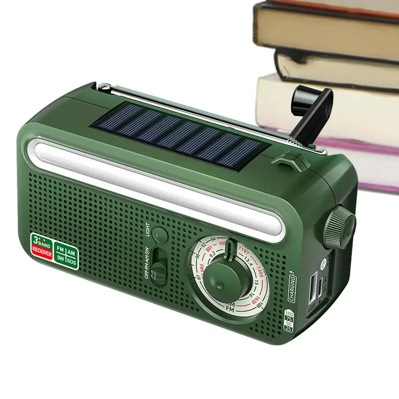 

Hand Crank Weather Radios Outdoor Flashlight Torch Solar Panel Power Bank AM/FM/NOAA Emergency Radio Survival Tool