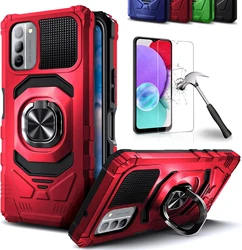 For Nokia G310 5G /  Nokia G42 Magnetic Ring Holder Stand Hyrbid Shockproof Armor Case KickStand Phone Cover+Tempered Glass