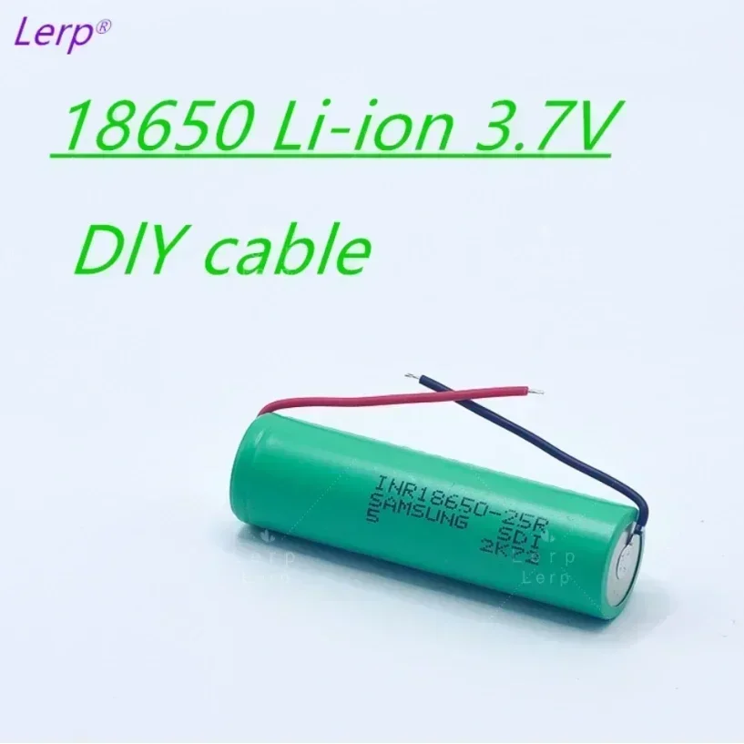 

18650-25R 3.7V18650 lithium battery 3500mAh manual cable can be used for various electronic products such as flashlights.