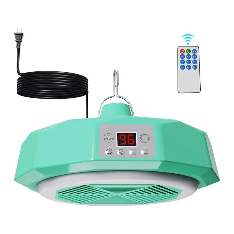 

ABUN-Chicken Heater Built-In Lamp, Chicken Coop Heater For Winter, Safety Thermostat Control, Overheat Protection EU Plug