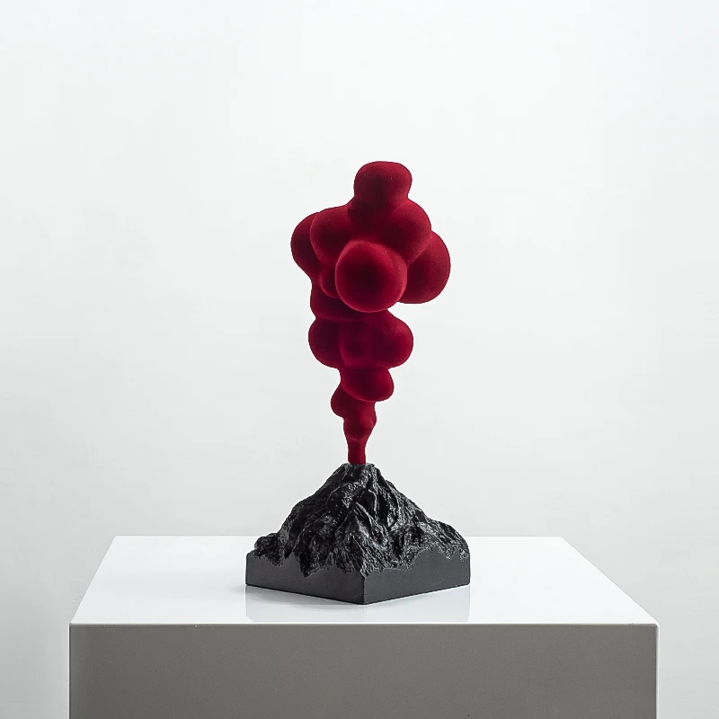 Modern Simplicity Volcanic Eruption Velvet Decoration Living Room Home Decorations Sculpture Soft Decoration Resin Craft