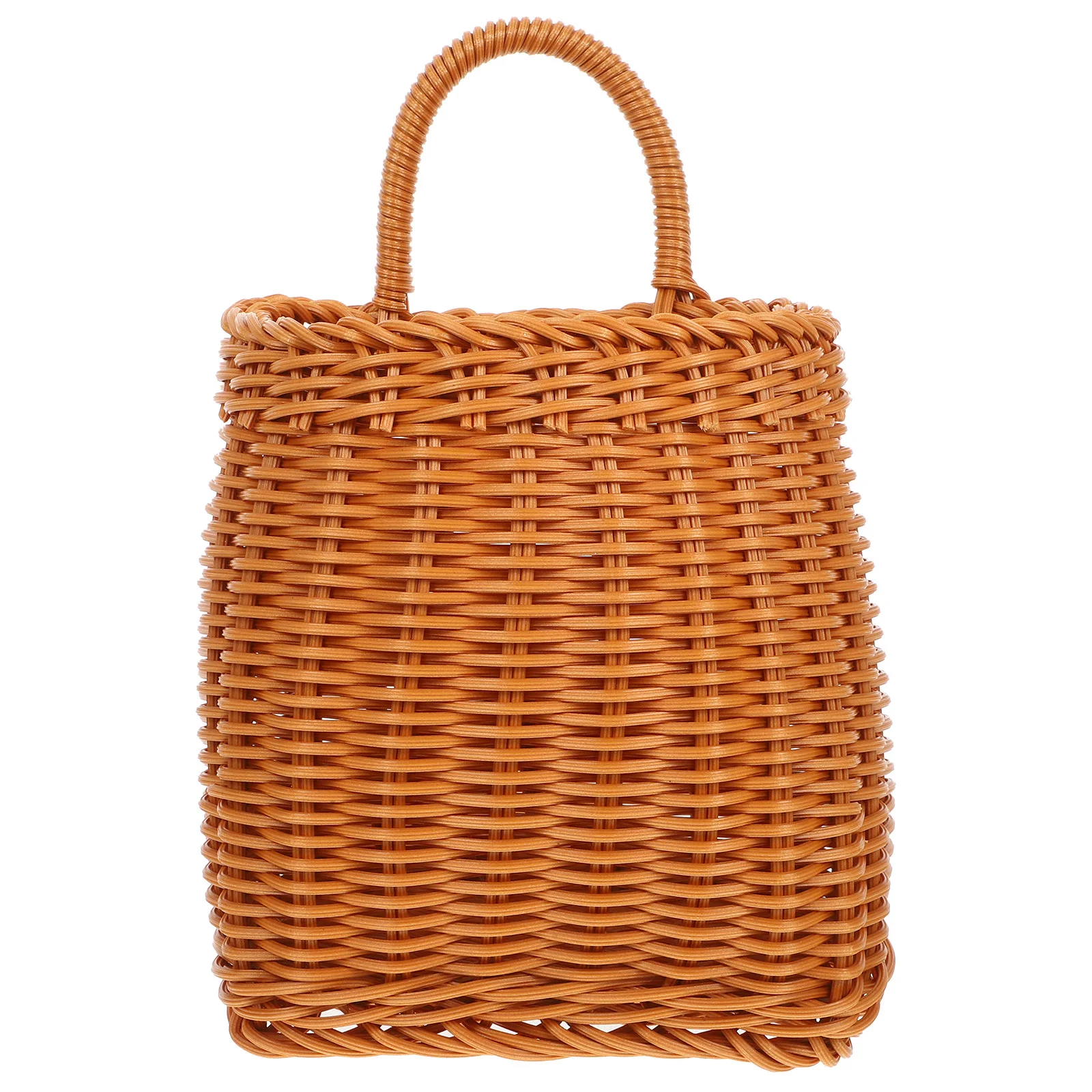 

Imitation Rattan Woven Basket 15 5X11 5cm Kitchen Garlic Storage Wall Hanging Plastic Flower Basket Faux Rattan Handwoven