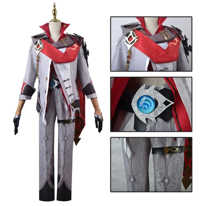 Tartaglia Cosplay Genshin Impact Costume Handsome Clothing with Top Shoulder Accessories Cos Halloween Party Carnival Costume